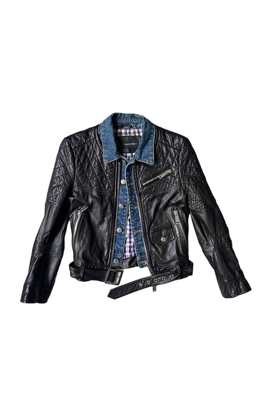 DSQUARED2 Leather Denim Jacket - GROGROCERY