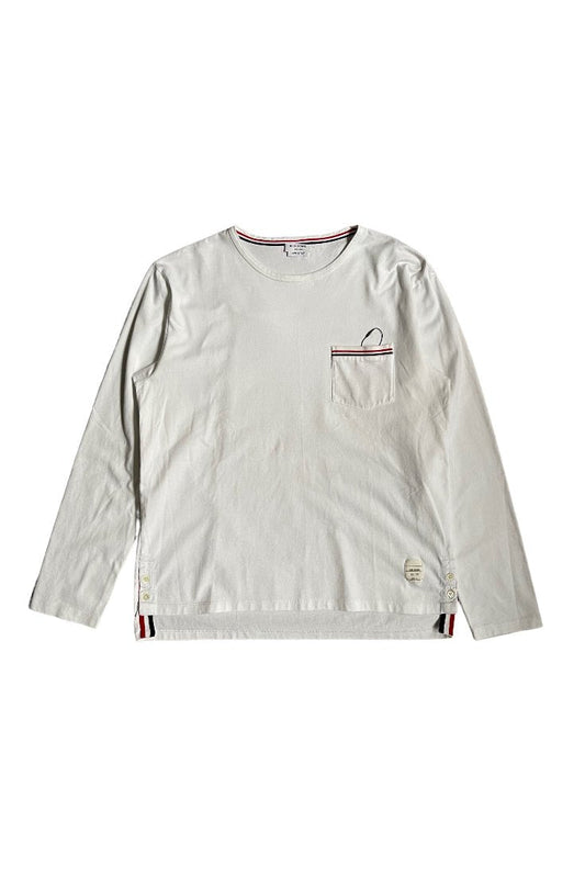 Thom Browne RWB Pocket Trim Long-Sleeve Tee - GROGROCERY