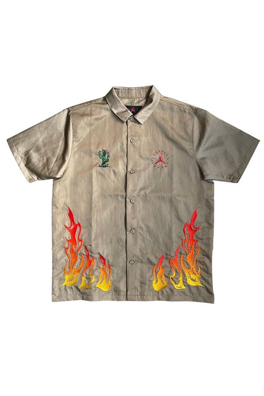 Travis Scott Cactus Jack x Jordan Button Down Shirt - GROGROCERY